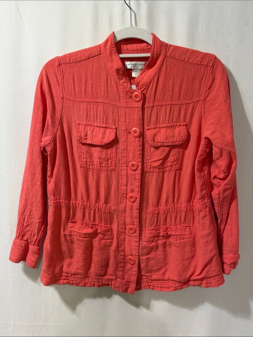 Women's Lightweight Coral Red Utility Jacket